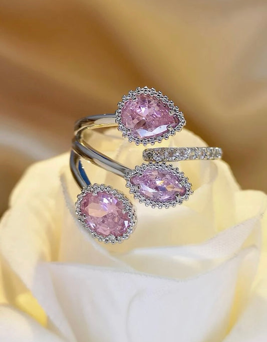 1pc Fashionable Elegant Multicolor Shiny Cubic Zircona ring